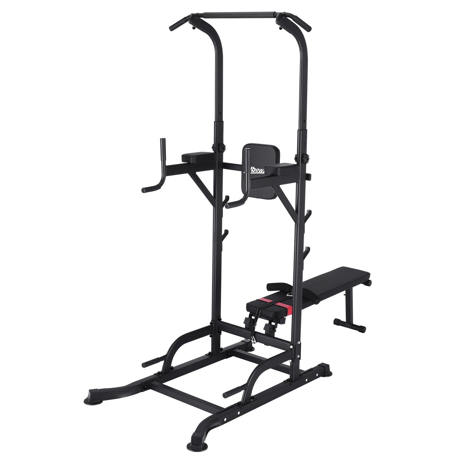 Adjustable Power Tower with Bench - Pull Up Bar Stand Dip Station Heavy Duty Multi-Function Fitness Training Equipment Home Gym