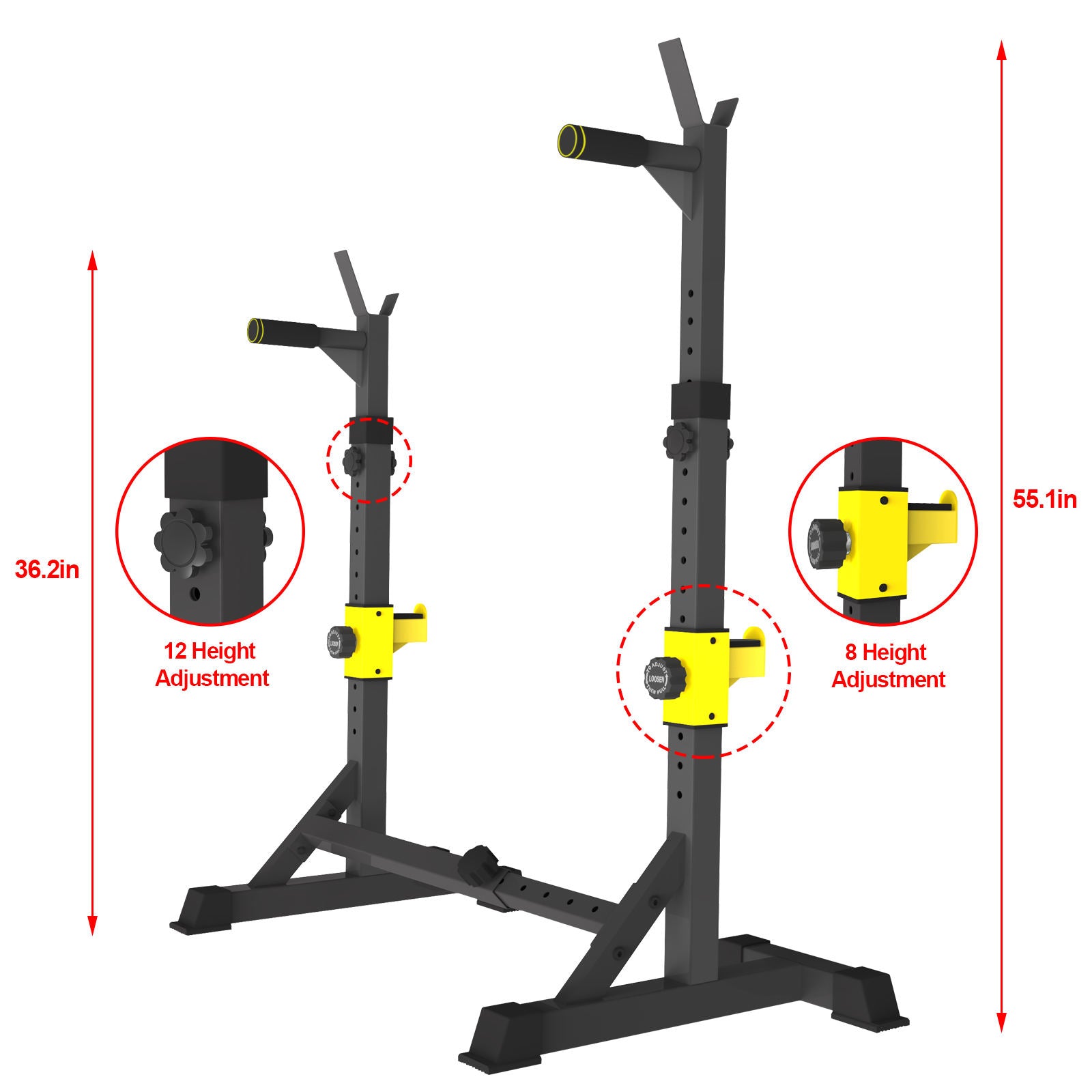 Barbell Rack Squat Stand Adjustable Bench Press Rack